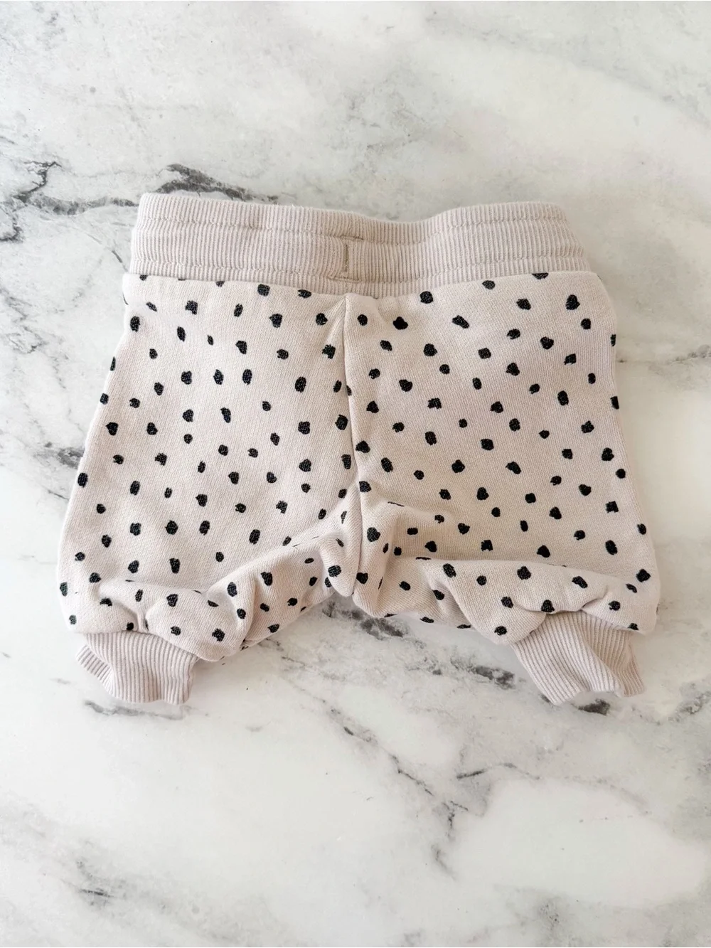 H&M Cream Black Dot Sweatshirt + Sweatshorts Matching Set